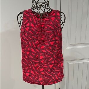 Banana Republic Red Patterned Women's Top